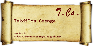 Takács Csenge névjegykártya